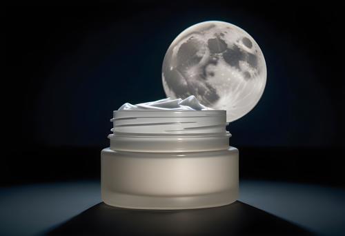 Image of a night cream and the full moon